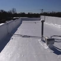 Finished white commercial roof coating